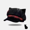 Y2K Plaid Octagonal Hat Irregular Painter Artist Cap Fashion Cat Ears Beret Hat  Travel