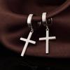Premium Stainless Steel Hoops Earrings for Women Men With Simple Charms Cross Drop Dangle Design Hypoallergenicy Gothic Jewelry