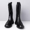 Men’s Motorcycle Boots Western Boots Black Jockey Boots Casual Street Style Cool Brown High Boots Plus Size