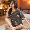 GMXIA Cute Panda Pajamas for Women In Summer, Short Sleeves and Shorts, Large-sized and Thin Summer Casual Home Wear Set
