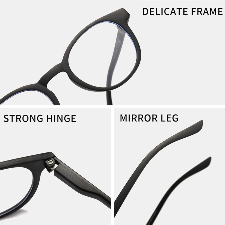 Matte Fashion Round Glasses Frame Women Clear Anti Blue Light Eyewear Vintage Men Optical Blue Green Frame
