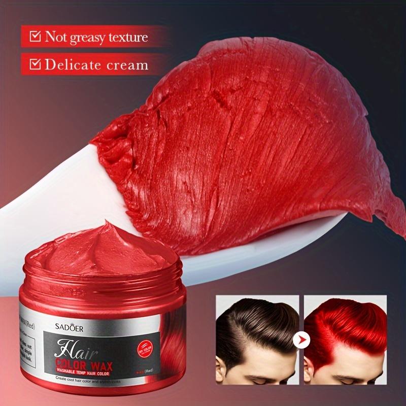 SADOER Hair Color Wax - Vibrant Red, Quick-Dry & Easy-to-Shapey Finish, Fine Texture for Neat Styling, Washes Easily,Moisturizing Hair Wax