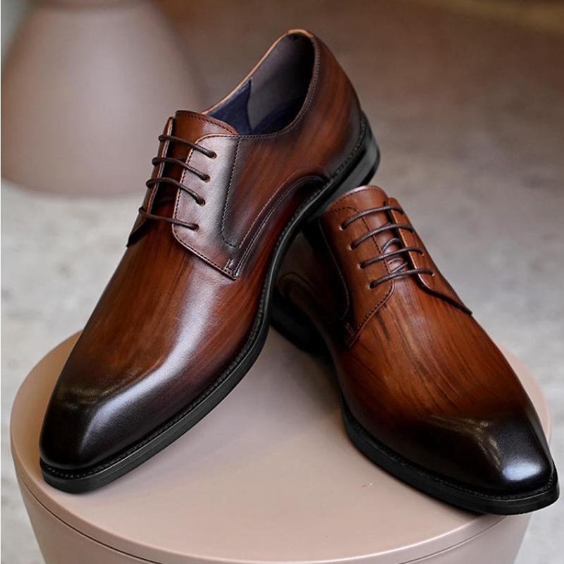 Pánské společenské boty, společenské, britské, kožené, stylové, šněrovací, originální, odolné proti opotřebení, minimalistický styl, obchodní