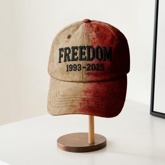 Blood Splatter Halloween Baseball Hat Freedom 1993-2025 Letter Print Baseball Cap Halloween Daily Wear