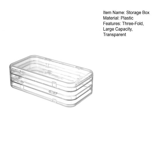 Clear Press on Nail Storage Box Folding Nail Art Storage Box Large Capacity Plastic Display Case for Press-On Nails & Tips