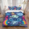 3-delige set Stitch, Alien, Regenboog print beddengoed dekbedovertrek, zacht en comfortabel dekbedovertrek geschikt voor slaapkamer en logeerkamer24