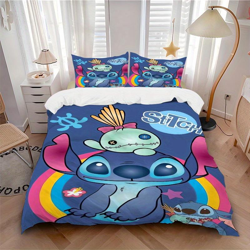 

3pcs set Stitch, Alien, Rainbow print bedding quilt cover, soft and comfortable quilt cover suitable for bedroom and guest room24 135x200cm
