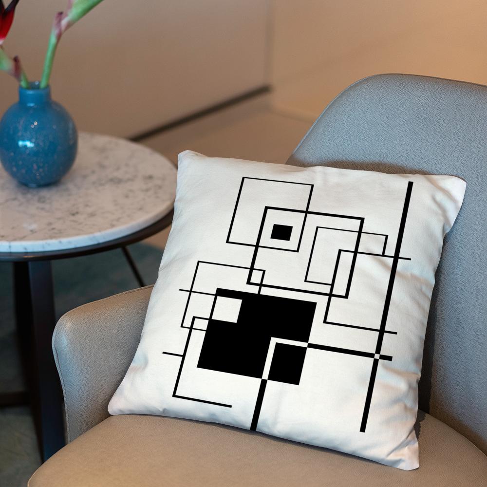 

abstract lines Cushion Cover 2-in-1 Reversible Plush Pillow Cover | Car/Sofa/Bed | Perfect Gift 12x12Inch