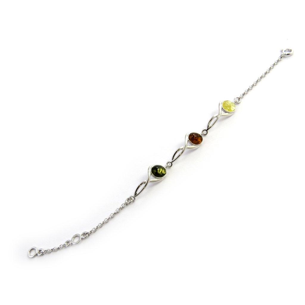 Les Trésors De Lily [N2511] - Silver Bracelet 'Inspiration' 3 Ambers (rhodium-plated) - 8x6 Mm