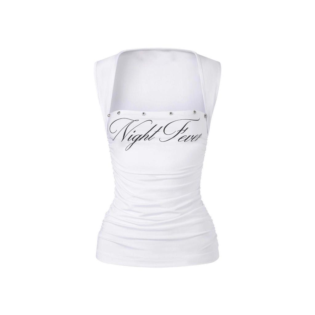 2KWEIRD Y2k Harajuku Letter Print Punk Vest Casual Trash Gothic Crop Top Street Wear Hip-hop Sleeveless Retro Vest Fashionable 2000s Top