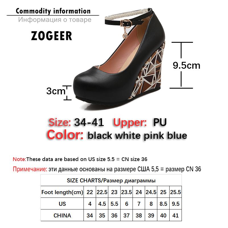 Módní platformové klínky Boty na vysokém podpatku Ležérní kotníkové pásky Lodičky Dámské Bílé Černé Klínek Svatba Kancelářské boty Pro ženu