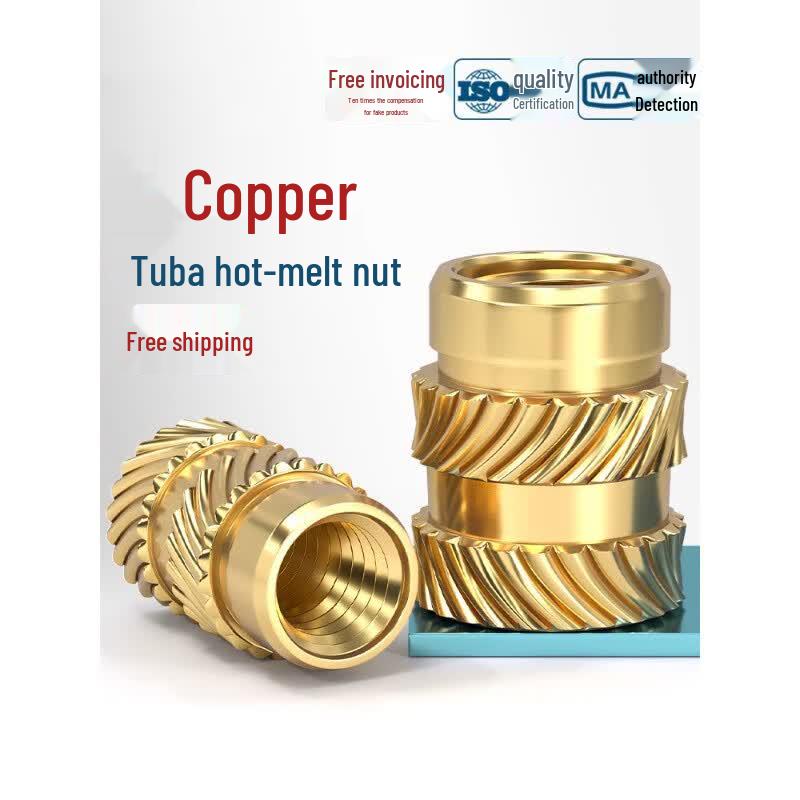 Hot-Melt M4 Brass Knurled Insert Nuts