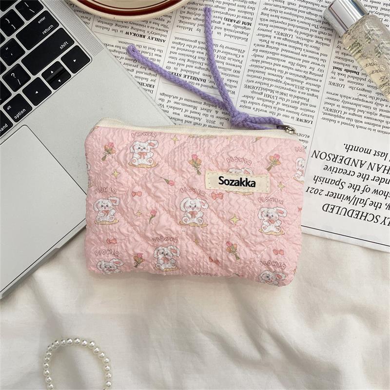 Sweet Cute Animal Floral Quilted Padded Portable Sanitary Napkin Storage Bags Coin Purse Cosmetic Bags Card Packs Key Bags Gifts