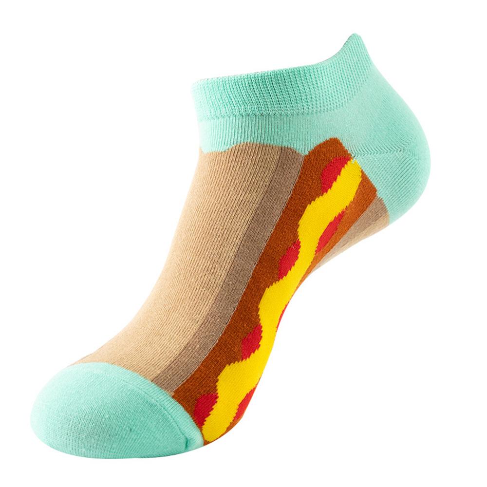 Fashion Funny Men's Hip Hop Harajuku Cartoon Cotton  Fruit Animal Beer Food Happy Casual Business Short Socks Gift Dropship