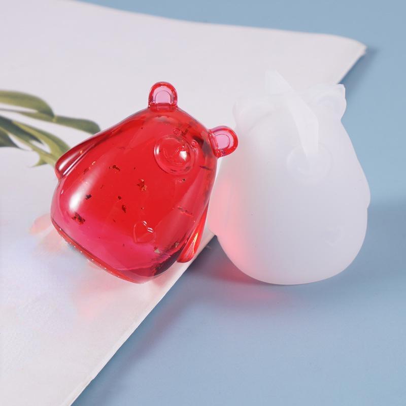 Dreidimensionale Bärenform Kerzenform für Kerzenherstellung handgemachte Seifenform DIY-Material Silikonform