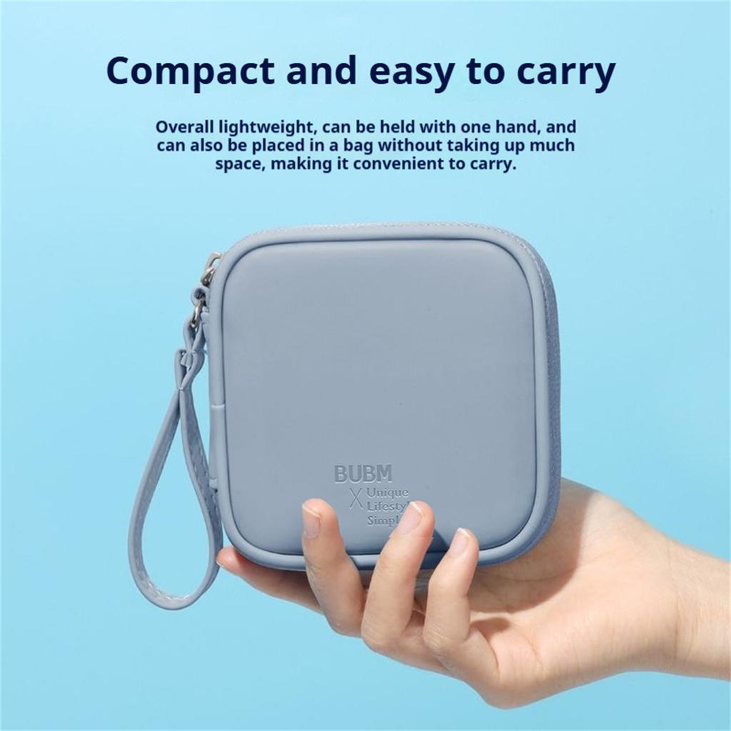 PU Cable Organizer Bag Waterproof with Multiple Compartments for Charging Cables Data Cords and Earphones