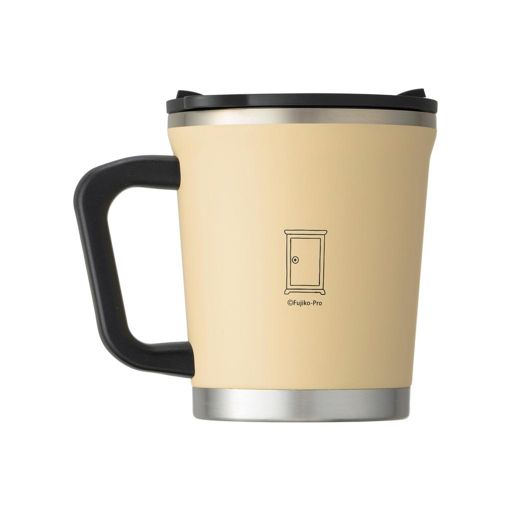 Thermo Mug Stainless Steel Mug with IDDM18IV "I'M DORAEMON" Lid/Double Mug, 300ml, Ivory, Takecopter,