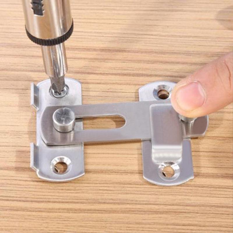 Safety Sliding Door Lock Secure tool Buckle Accessories Cage Gate Barn Window Portable Home Office Stainless Steel