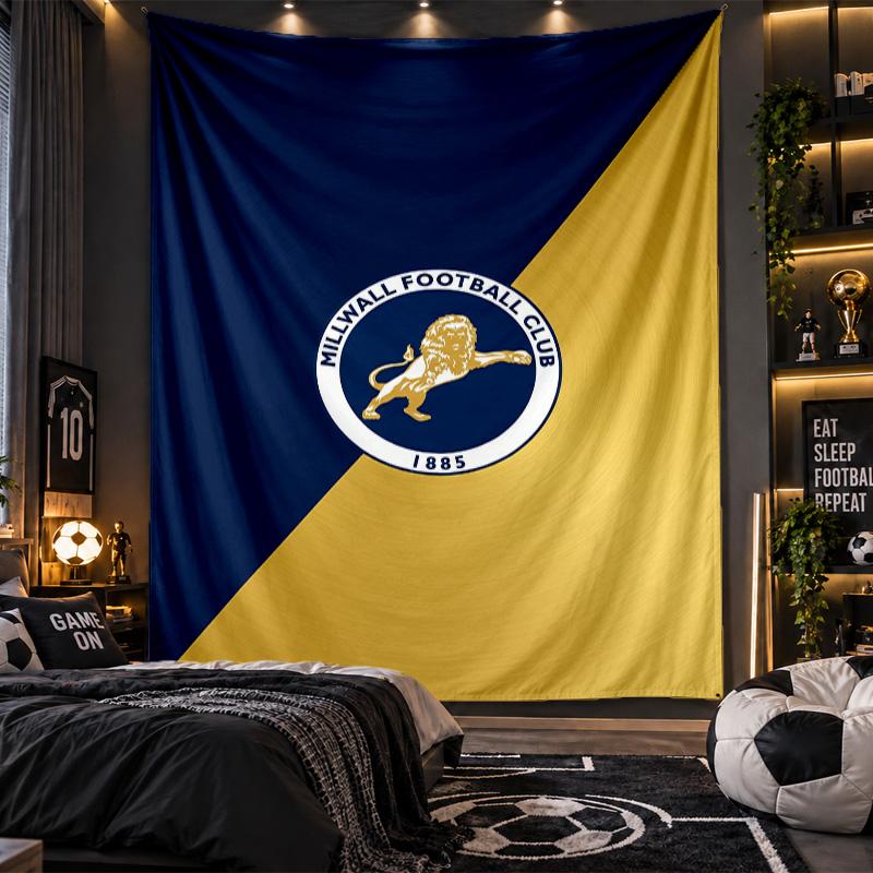 Wall Hanging Tapestry Millwall Football Print Cloth for Living Room Bedroom Home Decor