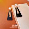 Elegant Gold-Plated Black Zircon Stud Earrings - Niche Design for a Luxurious Fashion Statement