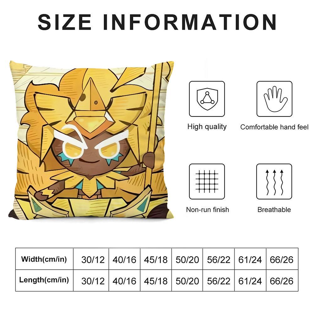 Game C-Cookie Run Kingdom Pillow Case 3D Print Polyester Fiber 40*40 cm Home Sofa Throw Pillow Cover Decoration Festival Gift