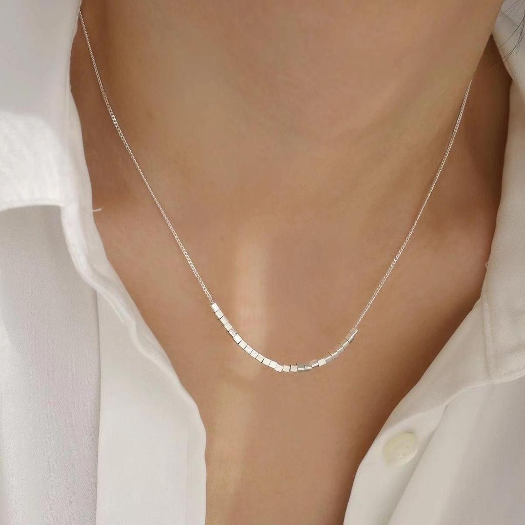 Quadratische Perlenkette High-End-Design Muschel Damen Anhänger Schmuck Geschenk