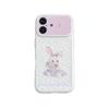 Purple Floral Bunny Teddy Bear Phone Case for iPhone 17/16 Pro Max/15 Pro - High-End Feel