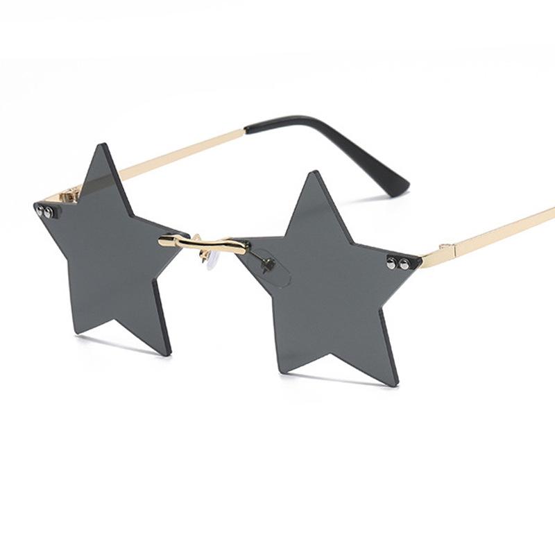 New trendy five-pointed star frameless sunglasses, European and American fashion marine sunglasses, funny sunglasses