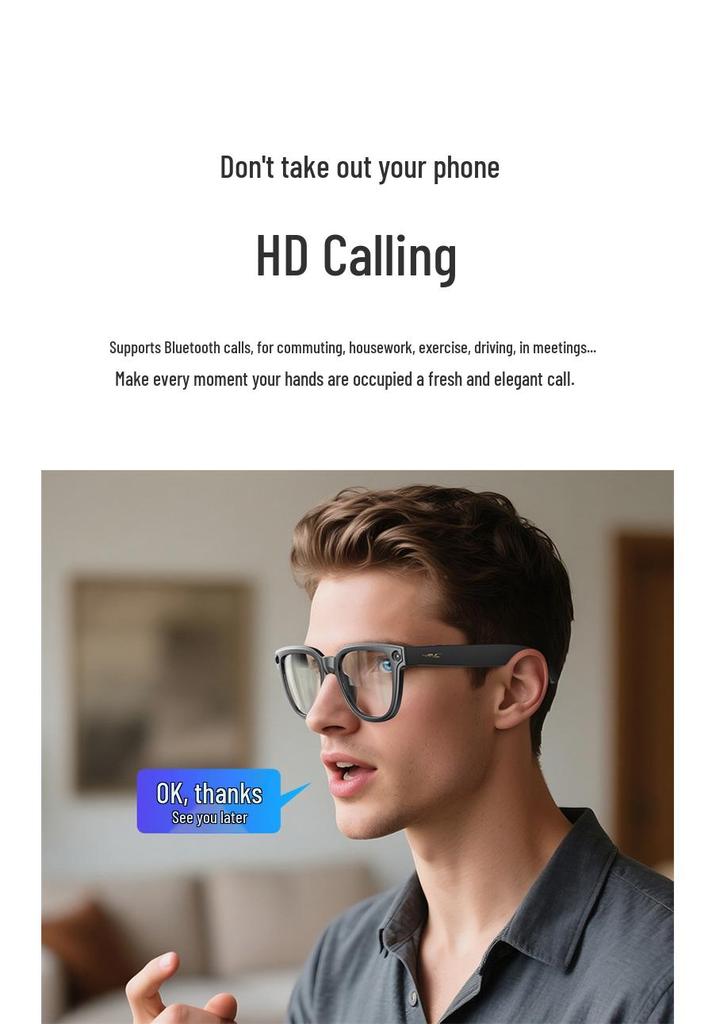 Cross M8 Smart Glasses: Bluetooth Calling, AI Translation, Object Recognition, Music, Detachable Lenses.