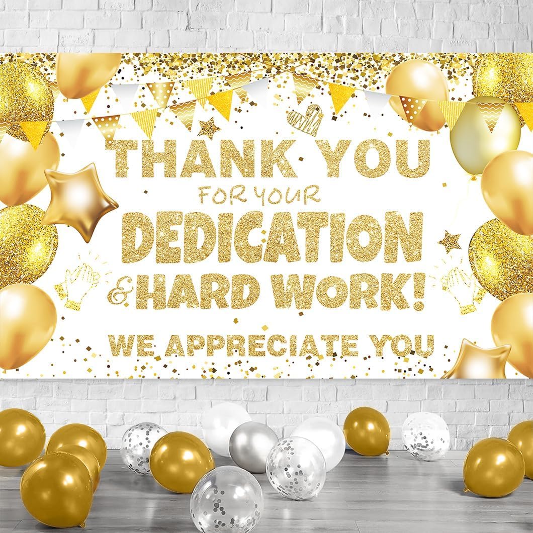 We Appreciate You Banner Thank You Banner Decorations Thank You for All You Do Backdrop for Teacher Employee Staff Doctors Nurse Poaster Volunteer белого золота