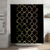 Shiny Gold Black Patterned Shower Curtain Perfect Decor For Your Bathroom
