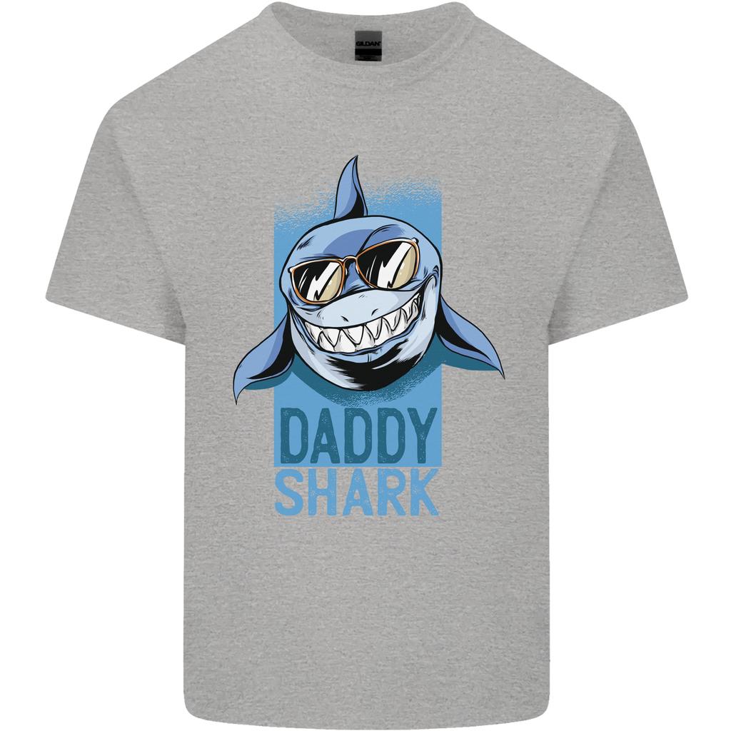 Daddy Shark Funny Fathers Day Unisexs Light Cotton TShirt