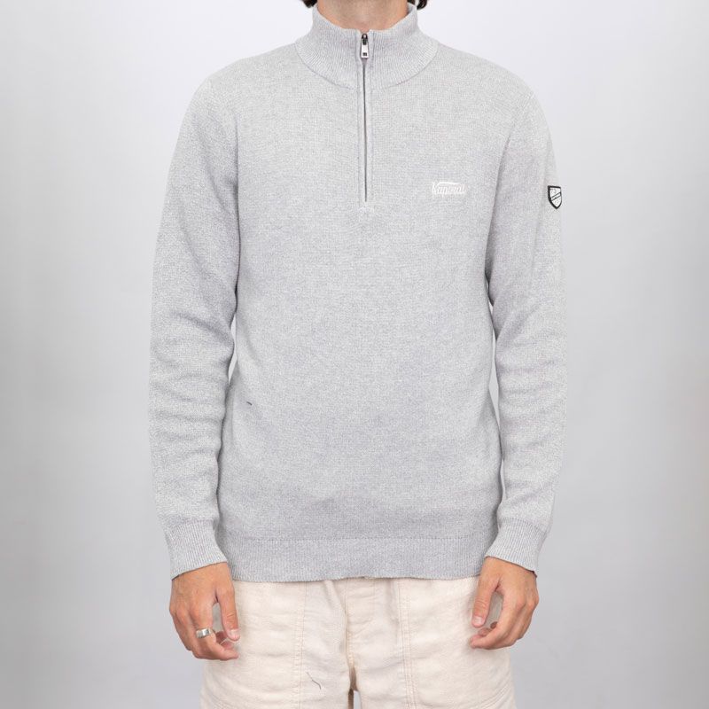 

Пуловер мужской KAPORAL на молнии до середины светло-серый