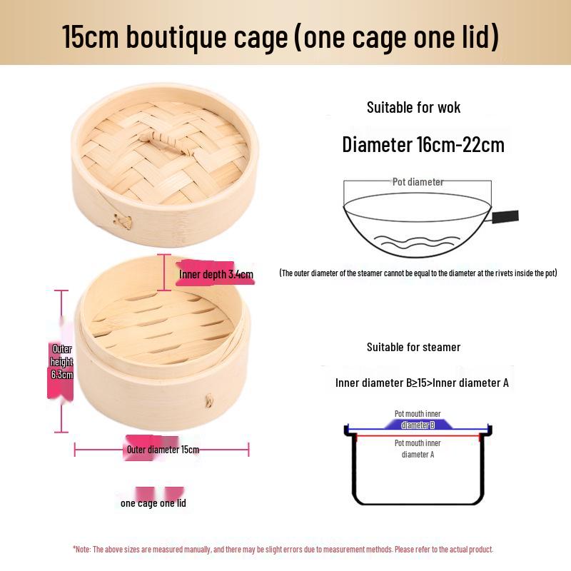 Mini Bamboo Xiao Long Bao Steamer with Steaming Grid for Dumplings