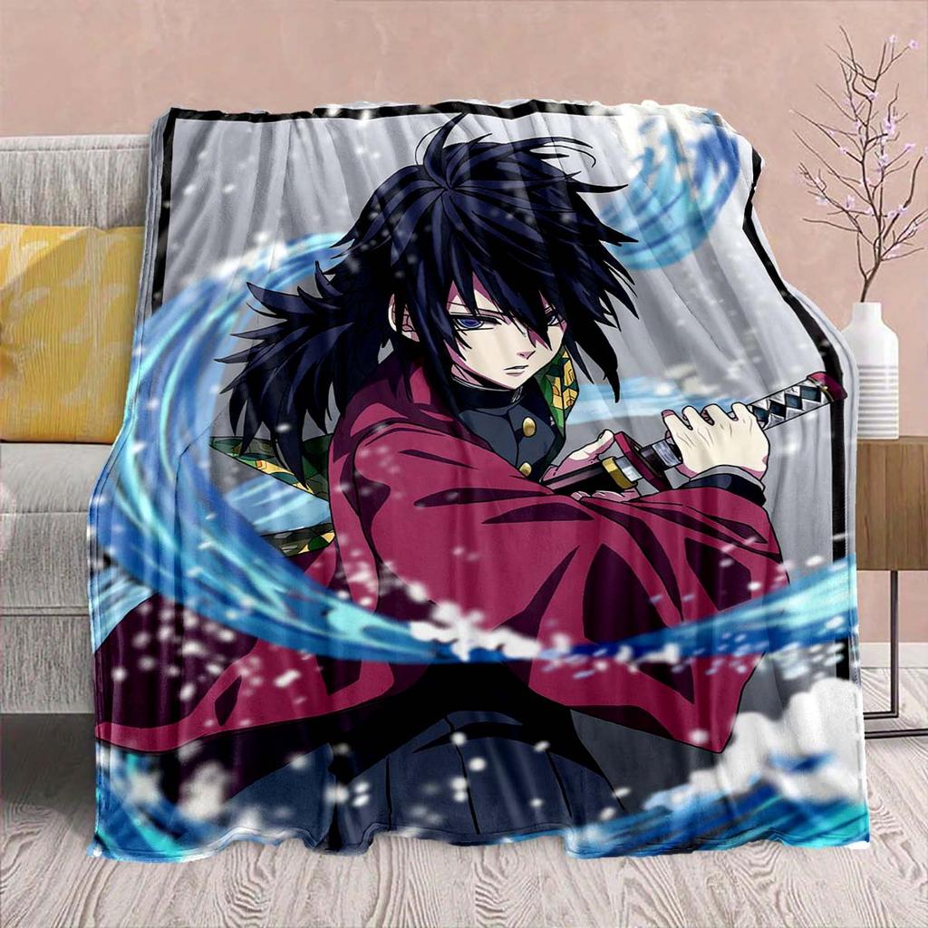 Demon Slayer Anime Flanelldecke - Weich Warm Perfekt für Sofa, Bettwäsche Camping Reise Büro Heimdekor -QJY