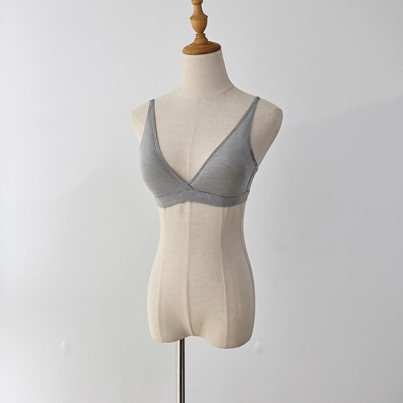 Women's Luxurious Cashmere Triangle Bra Set - Breathable, Comfortable, High-Elastic Deep V Design