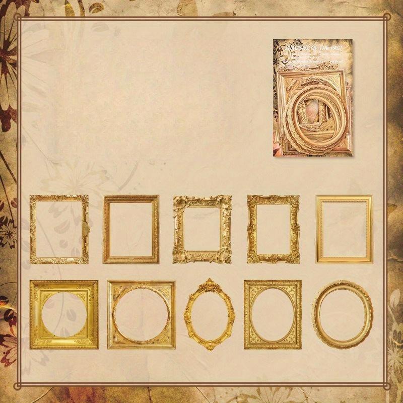 1PC hand-written material cardboard, traces of the years series, retro cut film material stickers, borders, creative stickers, sticker pack