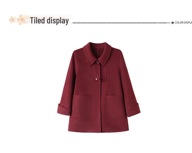 Spring and Autumn 2026 Women's Lapel Jacket - Stylish & Loose Fit for Middle-Aged & Elderly