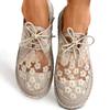 Damen-Sneaker mit Blumenstickerei, Mesh-Sneaker für Damen, zum Hineinschlüpfen, lässig, bequem, mit Absatz, für Damen