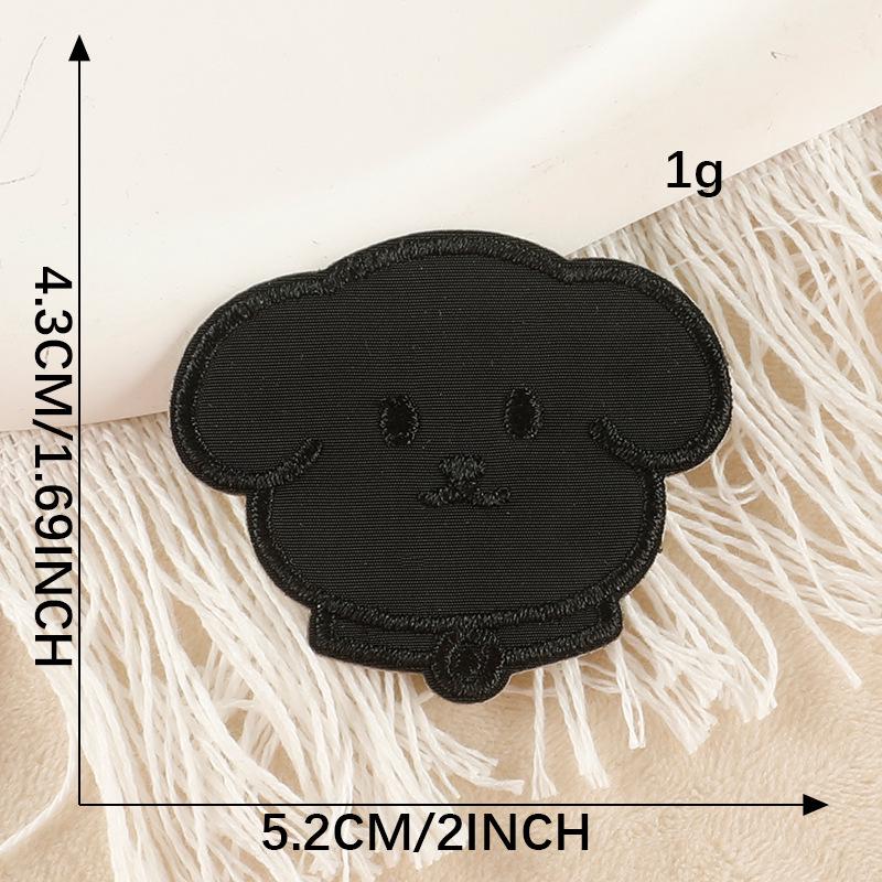 Samolepicí kreslená zvířátka černá vyšívaná nášivka na bundy