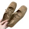 Retro brown square head Mary Jane shoes ballet shoes women's 2025 autumn new Korean version French light mouth single shoes