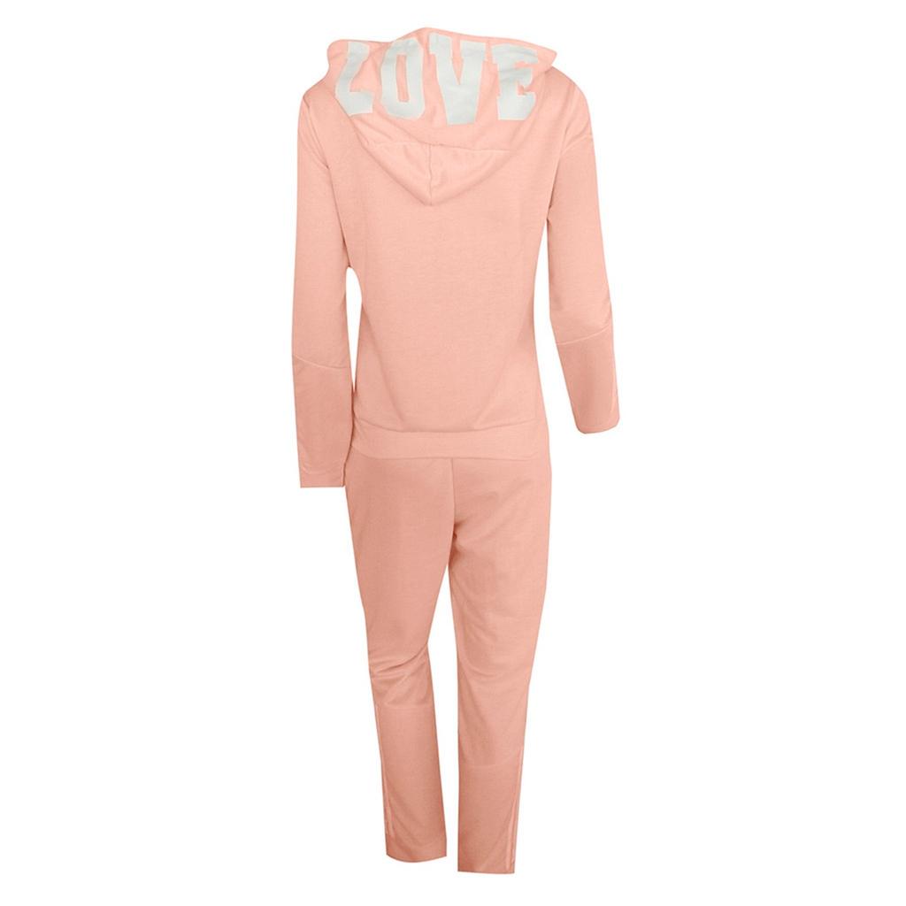 Fashion Women Casual Stripe Zipper Z długim rękawem Pullove Sportowe bluzki + długie spodnie