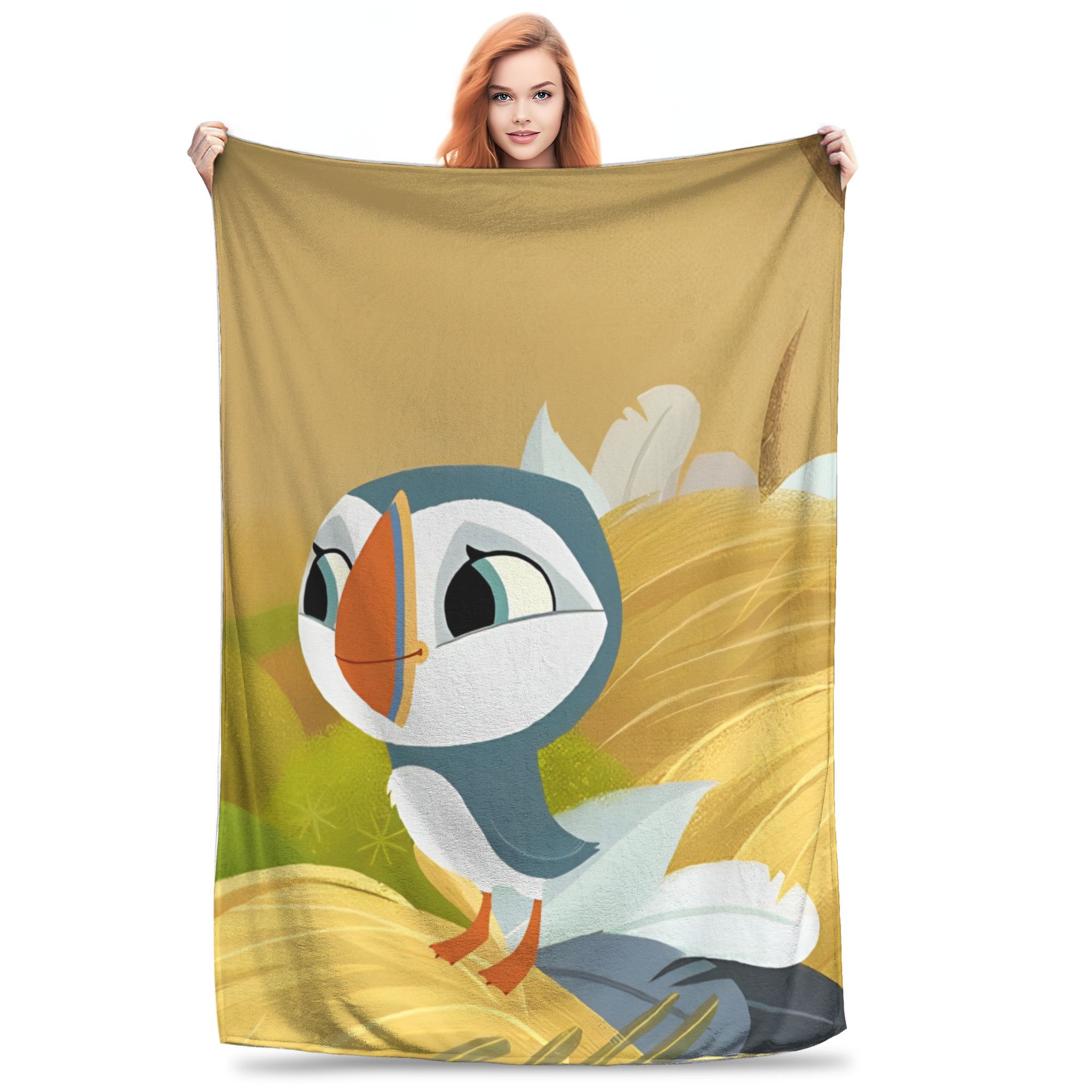 

Puffin Rock and the New Friends Cartoon Anime Blanket Multi-size Warm Cozy Fluffy Throw Blankets for Sofa Couch and Bed 30x40in