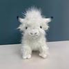 1 Piece Soft Stuffed Highland Cow Cattlle Plushie Toys 28Cm Simulation Kyloe Cream Highland Cow Animal Plush Doll Gift For Kids