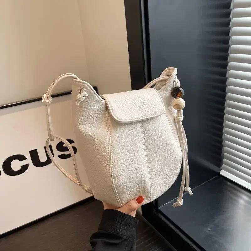 New First Layer Women's Leather Bag Sweet Color Shell Leather Phone Mobile Fashion All Shoulders Crossbody Bag