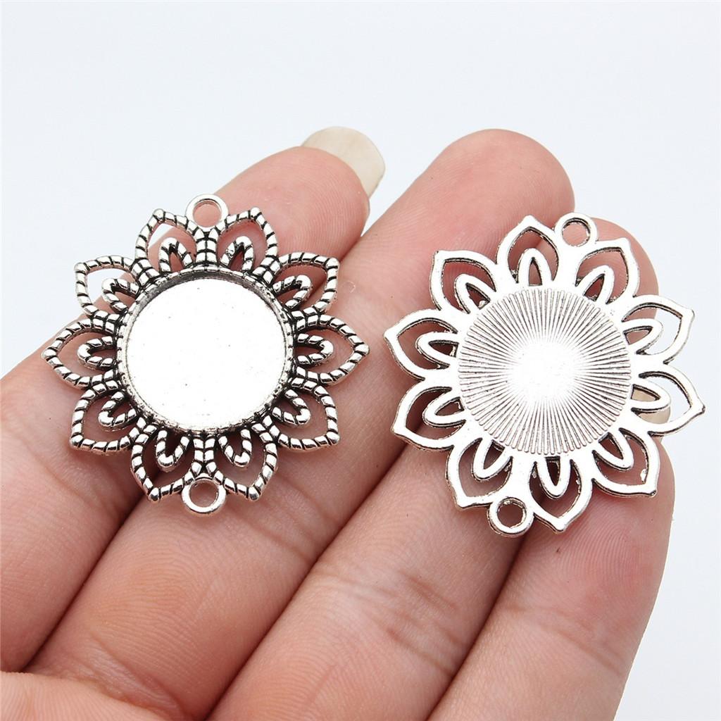 Accessories Parts Fit Round 18Mm Glass Cabochon Base Setting Tray Vintage Jewelry Supplies QA018