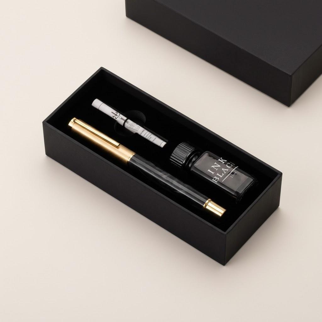 Premium Medium Nib Resin Fountain Pen Set 15ml Ink Gift Box Writing Note-Taking Calligraphy