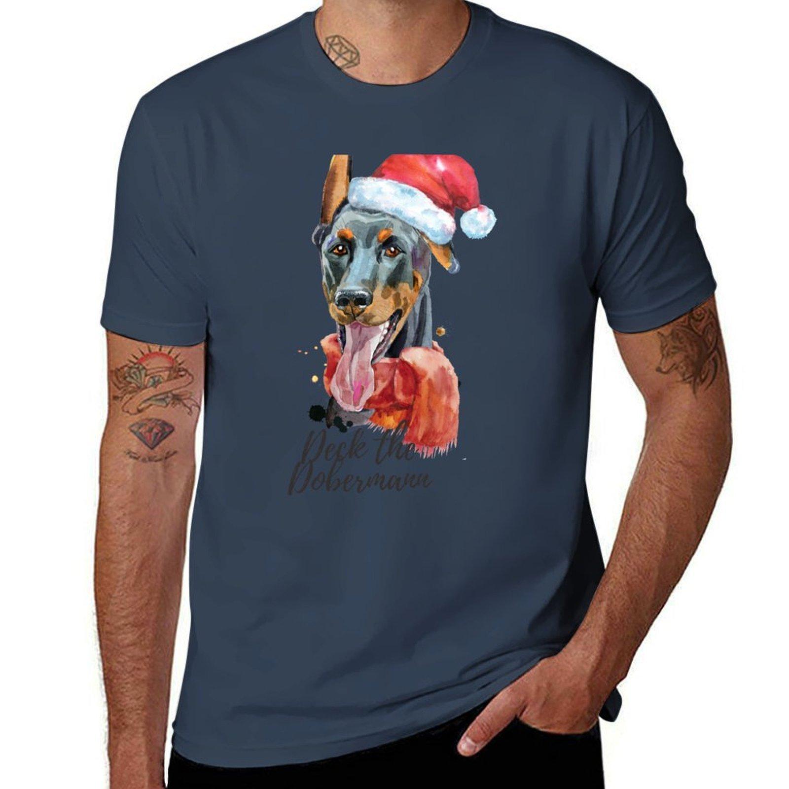 Deck The Doberunisexn Tshirt Sporty Breathable Short Sleeve Tshirt S