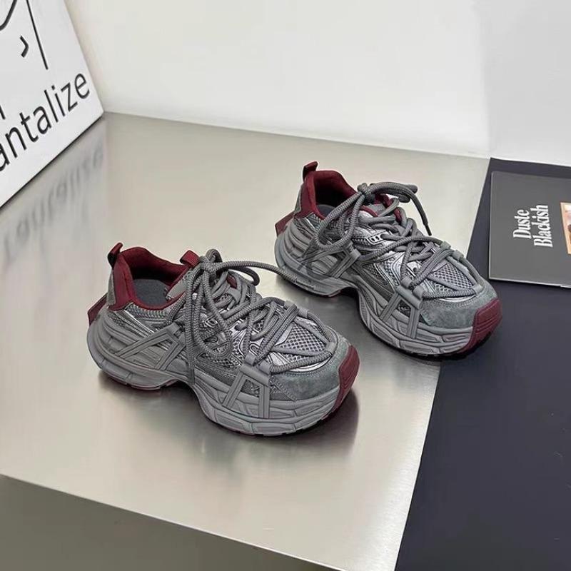 2024 Fashion New Women's Thick-soled Round-Toe Mesh Lightweight Anti-Slip Breathable Casual and Comfortable Women's Sports Shoes