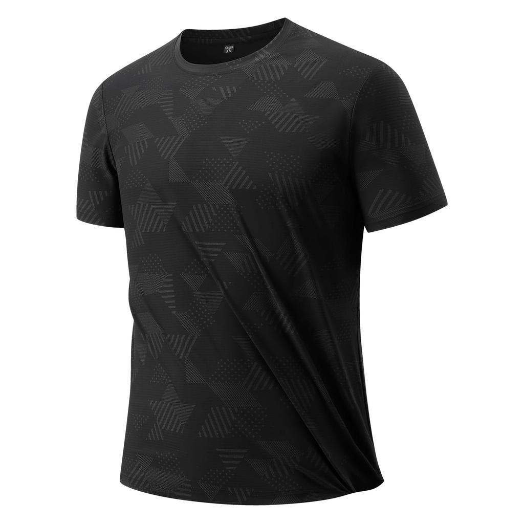T-shirt Men's Ice Silk Short-sleeved Men's T-shirt Men's Ice Silk Men's Real Ice Silk Sports Short-sleeved Quick-drying Fitness Short-sleeved T-shirt
